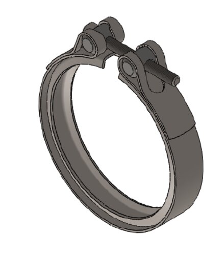 Tranzparts - Dinex HEAVY DUTY V-CLAMP FOR MAN, =76.1 / L=20, INOX