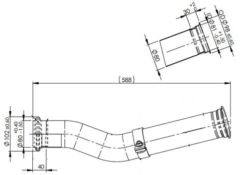 Tranzparts - Dinex EXHAUST PIPE FOR MAN