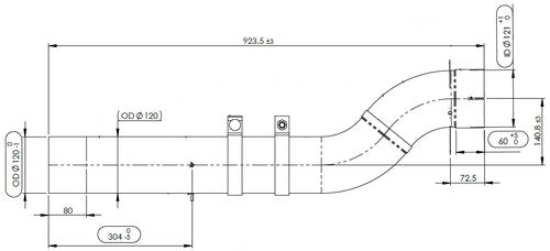 Tranzparts - Dinex EXHAUST PIPE FOR MAN