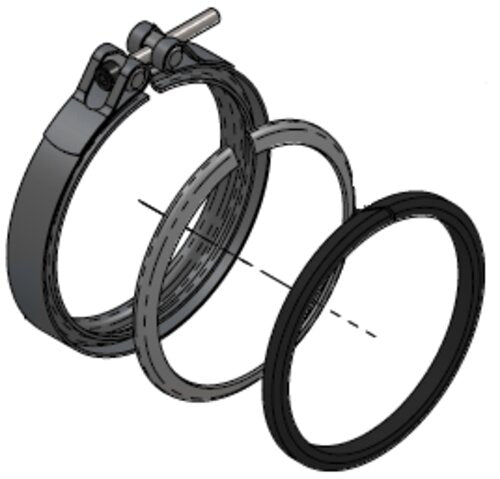 Tranzparts - Dinex EXHAUST CLAMP & GASKET KIT FOR MERCEDES