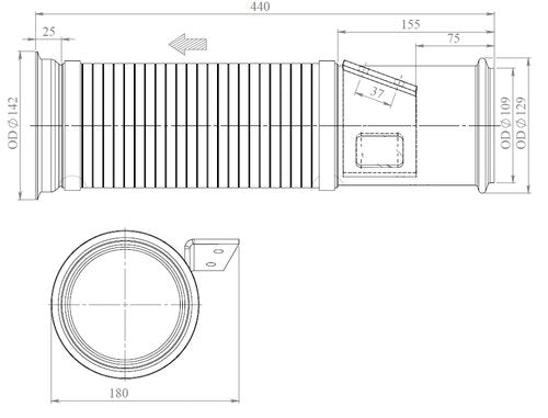 Tranzparts - Dinex FLEX PIPE FOR SCANIA, E-LINE