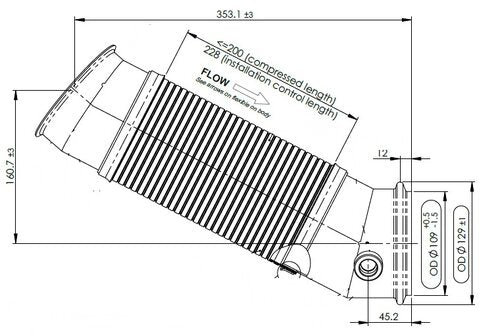 Tranzparts - Dinex EXHAUST FLEX PIPE, D2S+ FOR SCANIA