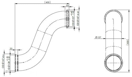 Tranzparts - Dinex EXHAUST PIPE FOR VOLVO