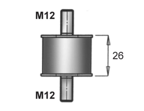 Tranzparts - Dinex RUBBER MOUNTING FOR DAF, =46 /L=72, M12, ZINC