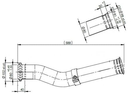 Tranzparts - Dinex EXHAUST PIPE FOR MAN
