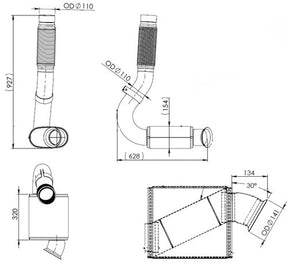 Tranzparts - Dinex EXHAUST PIPE W. BELLOW FOR MERCEDES