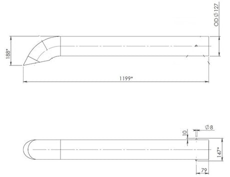 Tranzparts - Dinex EXHAUST PIPE FOR SCANIA