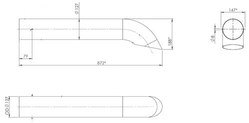 Tranzparts - Dinex EXHAUST PIPE FOR SCANIA