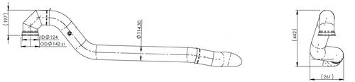 Tranzparts - Dinex EXHAUST PIPE FOR SCANIA