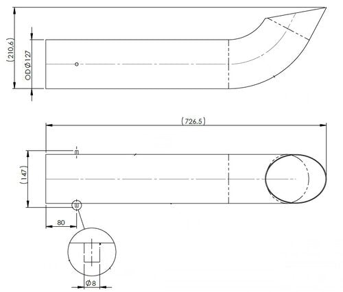 Tranzparts - Dinex EXHAUST PIPE FOR SCANIA