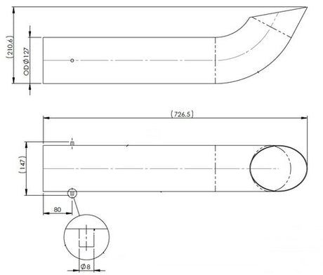 Tranzparts - Dinex EXHAUST PIPE FOR SCANIA