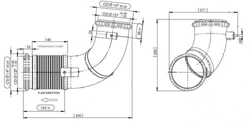 Tranzparts - Dinex EXHAUST PIPE W. FLEX, D2S+ FOR VOLVO