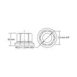 WHEEL NUT M22X1.5 RHT 33MM A/F